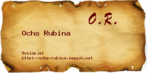Ochs Rubina névjegykártya
